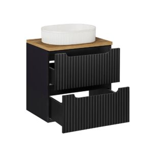wohnli-moebel-suche-800001248016-1 WASCHTISCH 60.4cm Riva Schwarz und Holz Holzwerkstoff Petits-meubles Möbel > Schränke > Badezimmerschränke > Waschtische Schwarz