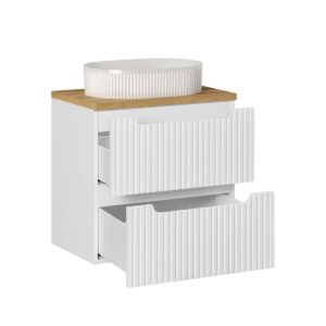 wohnli-moebel-suche-800001248022-1 WASCHTISCH 60.4cm Riva Weiß und Holz Holzwerkstoff Petits-meubles Möbel > Schränke > Badezimmerschränke > Waschtische Weiß