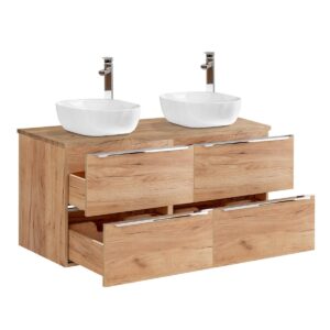 DOPPELWASCHTISCH 120.4cm April Holz Holzwerkstoff Petits-meubles Möbel > Schränke > Badezimmerschränke > Waschtische Braun
