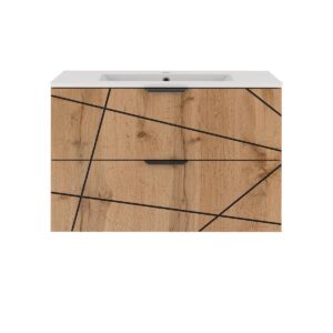wohnli-moebel-suche-800001248030-1 WASCHTISCH 80cm Teren Holz Holzwerkstoff Petits-meubles Möbel > Schränke > Badezimmerschränke > Waschtische Braun