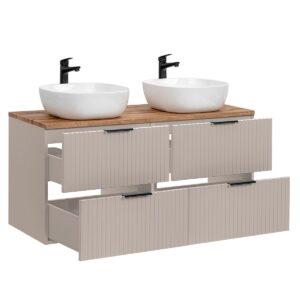 DOPPELWASCHTISCH 120.8cm Adriel Beige Holzwerkstoff Petits-meubles Möbel > Schränke > Badezimmerschränke > Waschtische Beige
