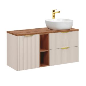 wohnli-moebel-suche-800001248046-1 WASCHTISCH 120.8cm Adriel Kaschmir und Holz Holzwerkstoff Petits-meubles Möbel > Schränke > Badezimmerschränke > Waschtische Beige