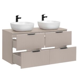 DOPPELWASCHTISCH 120.8cm Adriel Beige Holzwerkstoff Petits-meubles Möbel > Schränke > Badezimmerschränke > Waschtische Beige