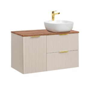 wohnli-moebel-suche-800001248091-1 WASCHTISCH 100.8cm Adriel Kaschmir und Holz Holzwerkstoff Petits-meubles Möbel > Schränke > Badezimmerschränke > Waschtische Beige