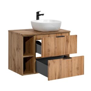 wohnli-moebel-suche-800001248099-1 WASCHTISCH 80.6cm Adriel Holz Holzwerkstoff Petits-meubles Möbel > Schränke > Badezimmerschränke > Waschtische Braun
