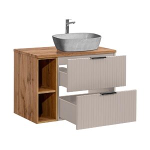 wohnli-moebel-suche-800001248107-1 WASCHTISCH 80.6cm Adriel Beige Holzwerkstoff Petits-meubles Möbel > Schränke > Badezimmerschränke > Waschtische Beige