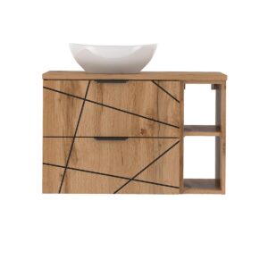 wohnli-moebel-suche-800001248137-1 WASCHTISCH 80.6cm Teren Holz Holzwerkstoff Petits-meubles Möbel > Schränke > Badezimmerschränke > Waschtische Braun