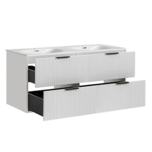 DOPPELWASCHTISCH 120.4cm Adriel Weiß Holzwerkstoff Petits-meubles Möbel > Schränke > Badezimmerschränke > Waschtische Weiß
