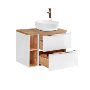 wohnli-moebel-suche-800001248184-1 WASCHTISCH 80.4cm April Weiß Holzwerkstoff Petits-meubles Möbel > Schränke > Badezimmerschränke > Waschtische Weiß