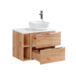 wohnli-moebel-suche-800001248190-1 WASCHTISCH 80.4cm April Holz Holzwerkstoff Petits-meubles Möbel > Schränke > Badezimmerschränke > Waschtische Braun