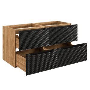 wohnli-moebel-suche-800001248192-1 DOPPELWASCHTISCH 120cm Elora Schwarz und Holz Holzwerkstoff Petits-meubles Möbel > Schränke > Badezimmerschränke > Waschtische Schwarz