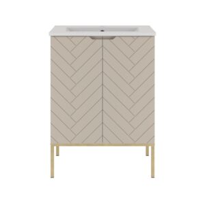 WASCHTISCH 60cm Daria Kaschmir Holzwerkstoff Petits-meubles Möbel > Schränke > Badezimmerschränke > Waschtische Beige