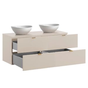 DOPPELWASCHTISCH 120.6cm Azel Kaschmir Holzwerkstoff Petits-meubles Möbel > Schränke > Badezimmerschränke > Waschtische Beige