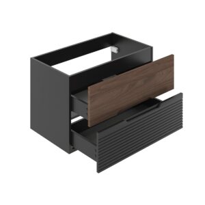 wohnli-moebel-suche-800001248361-1 WASCHTISCH 80cm Sylla Schwarz und Holz Holzwerkstoff Petits-meubles Möbel > Schränke > Badezimmerschränke > Waschtische Schwarz