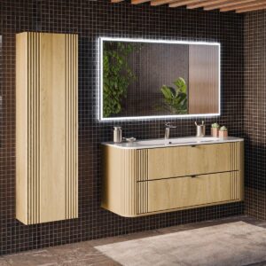 wohnli-moebel-suche-800001248365-1 WASCHTISCH 120cm Mila Helle Eiche Holzwerkstoff Petits-meubles Möbel > Schränke > Badezimmerschränke > Waschtische Braun