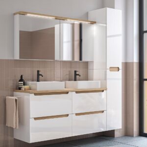 wohnli-moebel-suche-800001248373-1 DOPPELWASCHTISCH 120cm Livia Weiß Holzwerkstoff Petits-meubles Möbel > Schränke > Badezimmerschränke > Waschtische Weiß