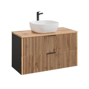 wohnli-moebel-suche-800001248384 Wohnli Möbelsuche - WASCHTISCH 100.6cm Gaia Holz in Eichenoptik und Schwarz