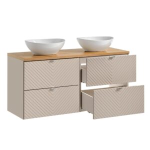 wohnli-moebel-suche-800001248421-1 DOPPELWASCHTISCH 120.4cm Manoa Kaschmir Holzwerkstoff Petits-meubles Möbel > Schränke > Badezimmerschränke > Waschtische Beige
