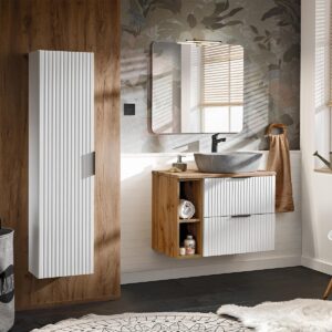 WASCHTISCH 80.6cm Adriel Weiß Holzwerkstoff Petits-meubles Möbel > Schränke > Badezimmerschränke > Waschtische Weiß