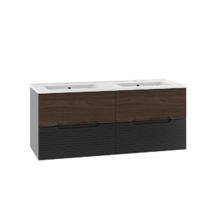 wohnli-moebel-suche-800001248427 Wohnli Möbelsuche - DOPPELWASCHTISCH 120.6cm Sylla Schwarz und Holz