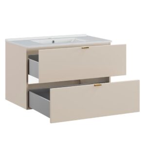 WASCHTISCH 80cm Azel Kaschmir Holzwerkstoff Petits-meubles Möbel > Schränke > Badezimmerschränke > Waschtische Beige