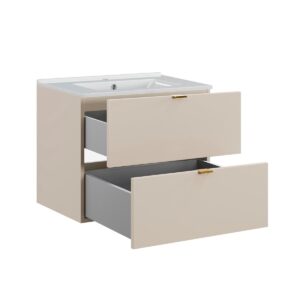WASCHTISCH 60cm Azel Kaschmir Holzwerkstoff Petits-meubles Möbel > Schränke > Badezimmerschränke > Waschtische Beige