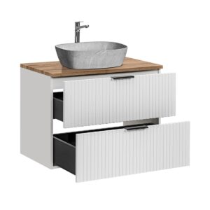 WASCHTISCH 80.6cm Adriel Weiß Holzwerkstoff Petits-meubles Möbel > Schränke > Badezimmerschränke > Waschtische Weiß