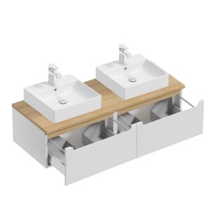 DOPPELWASCHTISCH 120cm Livia Weiß Holzwerkstoff Petits-meubles Möbel > Schränke > Badezimmerschränke > Waschtische Weiß