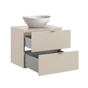 wohnli-moebel-suche-800001248473-1 WASCHTISCH 60.6cm Azel Kaschmir Holzwerkstoff Petits-meubles Möbel > Schränke > Badezimmerschränke > Waschtische Beige