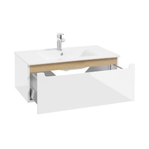 wohnli-moebel-suche-800001248475-1 WASCHTISCH 80cm Livia Weiß Holzwerkstoff Petits-meubles Möbel > Schränke > Badezimmerschränke > Waschtische Weiß