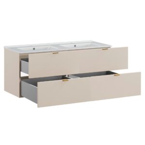 wohnli-moebel-suche-800001248480-1 DOPPELWASCHTISCH 120cm Azel Kaschmir Holzwerkstoff Petits-meubles Möbel > Schränke > Badezimmerschränke > Waschtische Beige