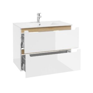 wohnli-moebel-suche-800001248489-1 WASCHTISCH 80cm Livia Weiß Holzwerkstoff Petits-meubles Möbel > Schränke > Badezimmerschränke > Waschtische Weiß