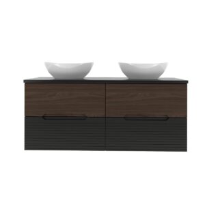 wohnli-moebel-suche-800001248498 Wohnli Möbelsuche - DOPPELWASCHTISCH 120.6cm Sylla Schwarz und Holz