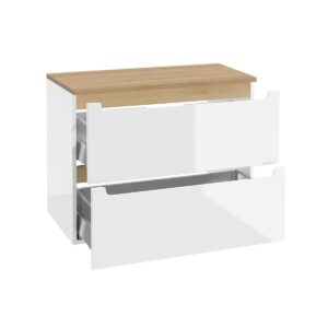 wohnli-moebel-suche-800001248499-1 WASCHTISCH 80cm Livia Weiß Holzwerkstoff Petits-meubles Möbel > Schränke > Badezimmerschränke > Waschtische Weiß