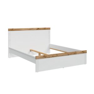 wohnli-moebel-suche-800001248504-1 BETT 160/200 Hella Weiß und Holz Holzwerkstoff Petits-meubles Möbel > Betten Weiß
