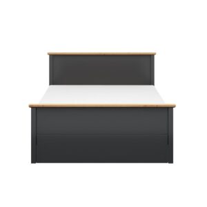 wohnli-moebel-suche-800001248508-1 BETT 140/200 Duck Anthrazitgrau und Holz in Eichenoptik Holzwerkstoff Petits-meubles Möbel > Betten Grau