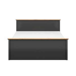 wohnli-moebel-suche-800001248509-1 BETT 160/200 Duck Anthrazitgrau und Holz in Eichenoptik Holzwerkstoff Petits-meubles Möbel > Betten Grau