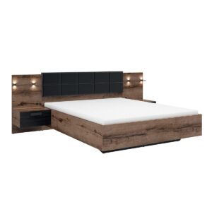 wohnli-moebel-suche-800001248524-1 BETT 160/200 Romane Holz und Schwarz Holzwerkstoff Petits-meubles Möbel > Betten Schwarz
