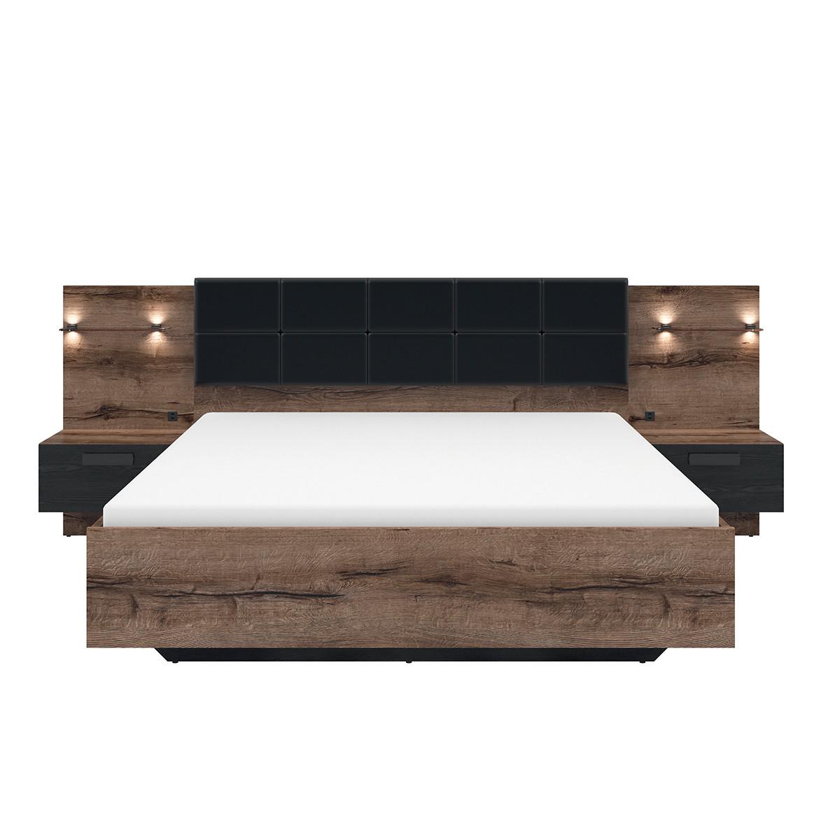 Wohnli Möbelsuche - BETT 180/200 Romane Holz und Schwarz