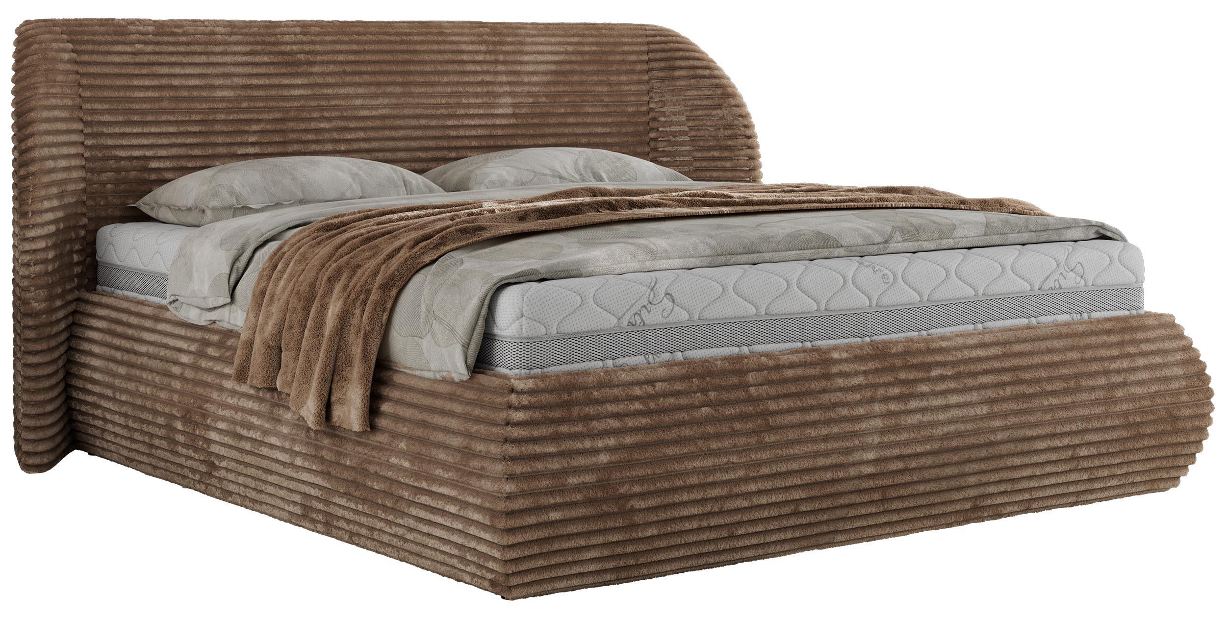 wohnli-moebel-suche-800001257339 Wohnli Möbelsuche - POLSTERBETT CAELA CLASSIC 140/200 - Braun Cord - Schaum-Matratze