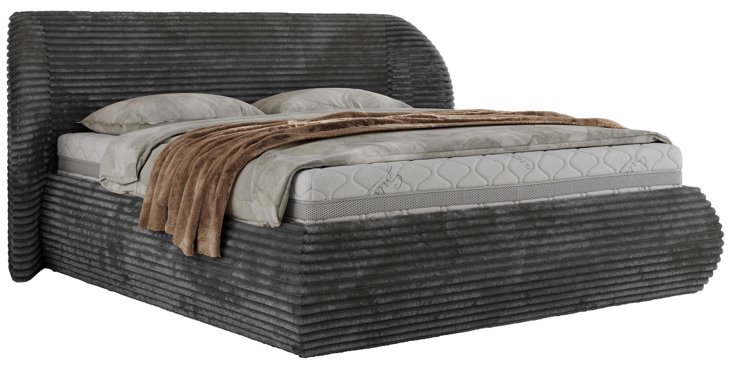 Wohnli Möbelsuche - POLSTERBETT CAELA CLASSIC 160/200 - Grau Cord - Pocket-Matratze