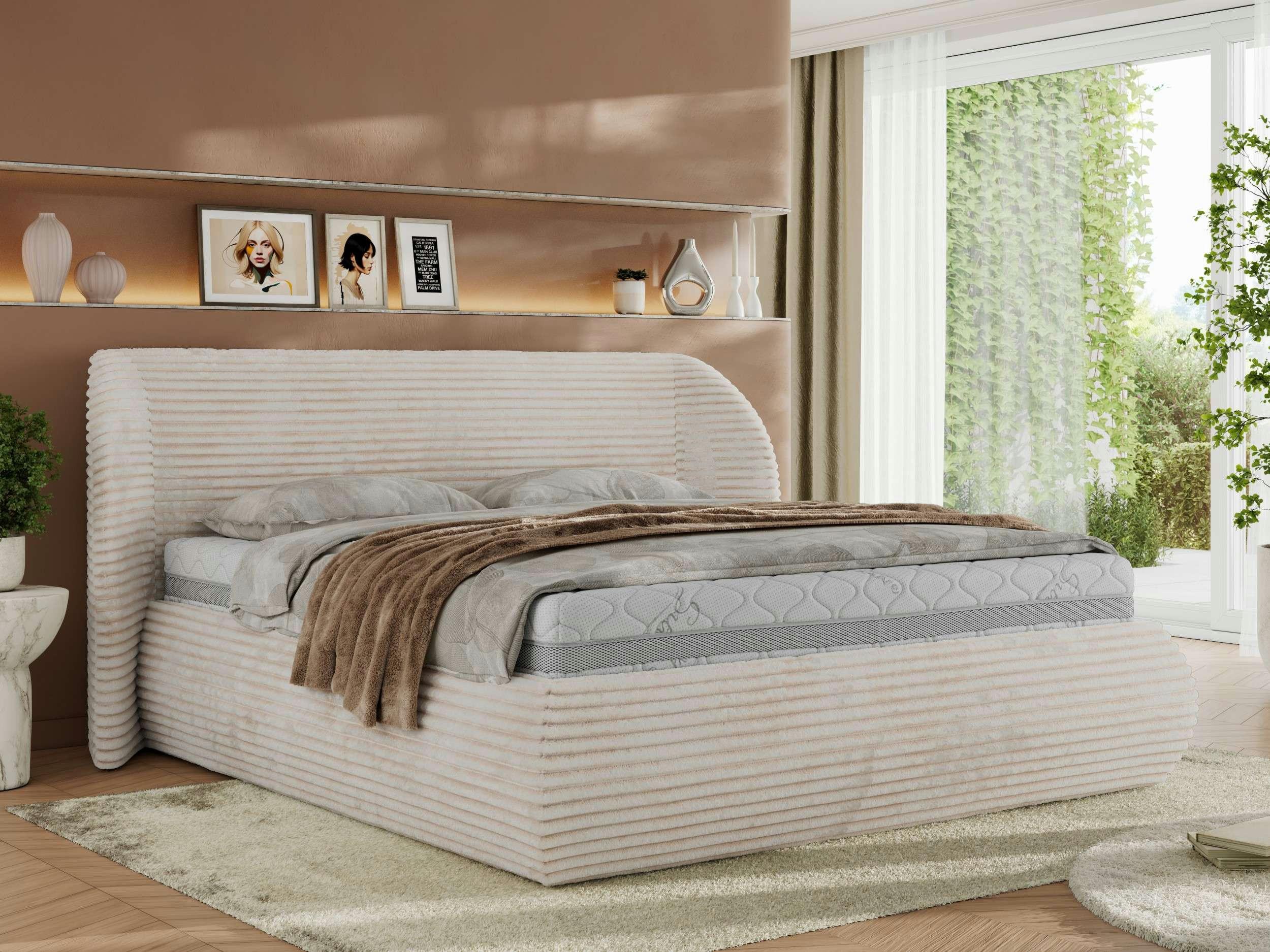 wohnli-moebel-suche-800001257694-1 POLSTERBETT CAELA CLASSIC 140/200 - Beige Cord - ohne Matratze Textil MKS Möbel > Betten > Polsterbetten Beige