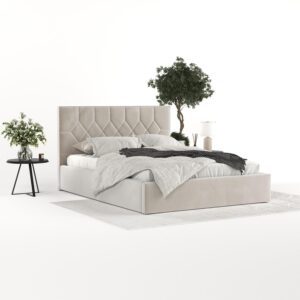wohnli-moebel-suche-800001258607-1 POLSTERBETT Brisa 140/200 cm Hellbeige im Paros Stoff Textil AltaBeds Möbel > Betten > Polsterbetten Beige