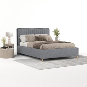 wohnli-moebel-suche-800001258693-1 POLSTERBETT Aria 120/200 cm Grau im Neve Stoff Textil AltaBeds Möbel > Betten > Polsterbetten Grau