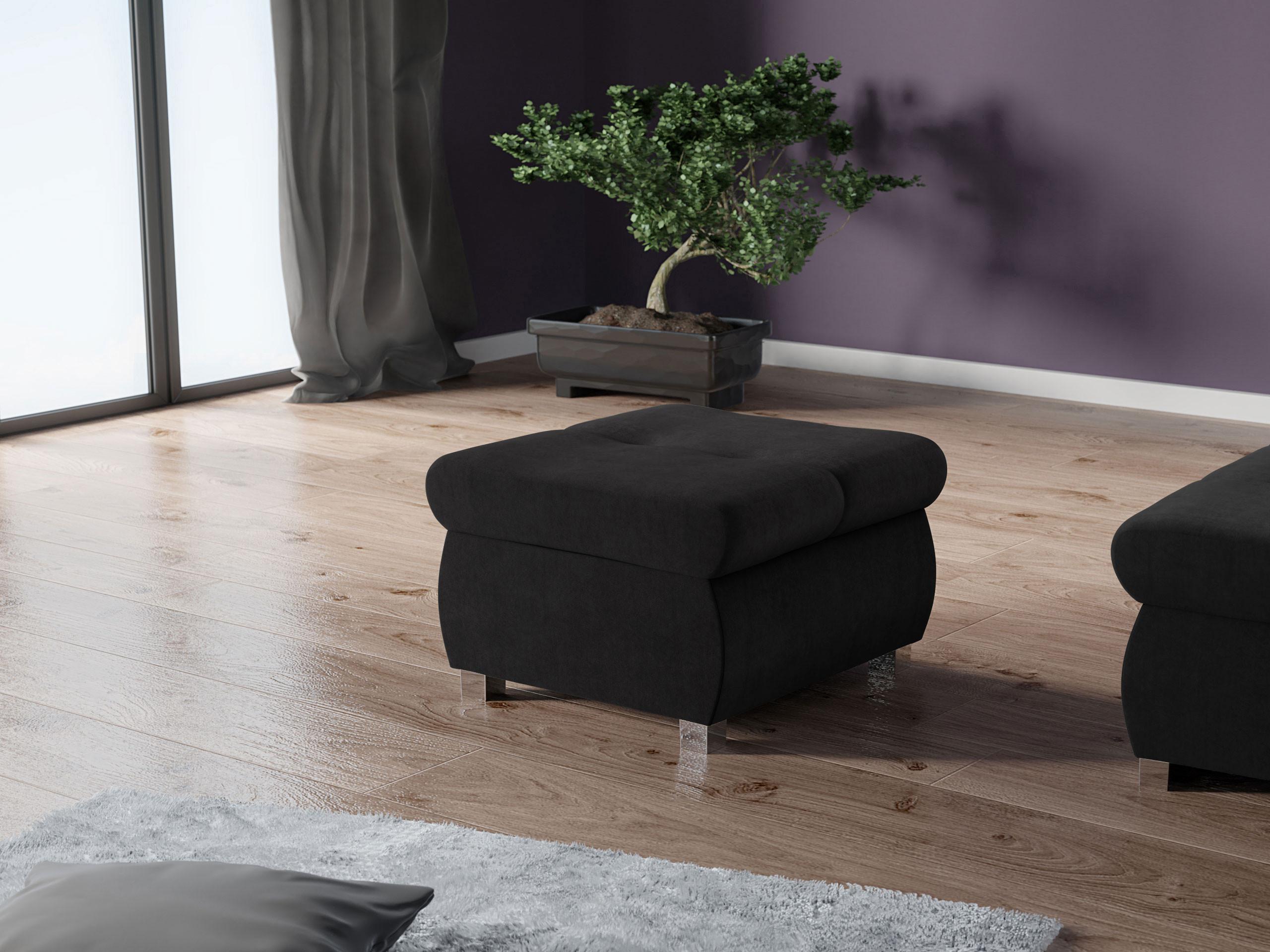 POLSTERHOCKER Orkan Klein Textil MIRJAN24 Möbel > Sessel > Hocker Schwarz