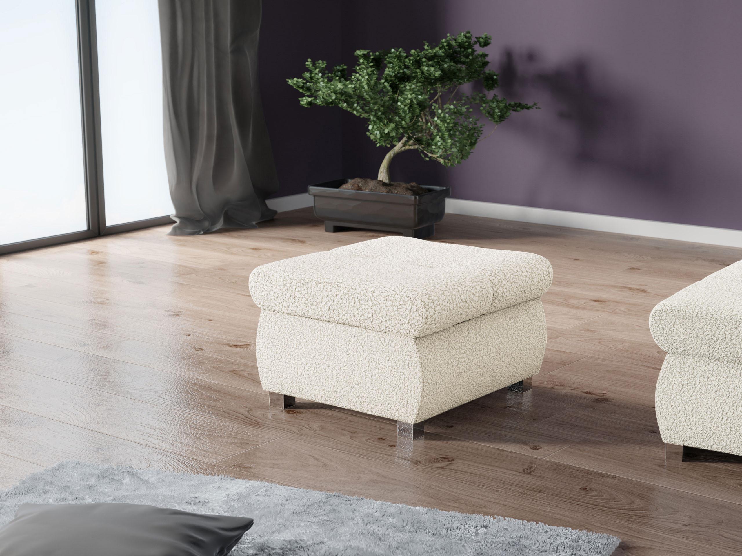 POLSTERHOCKER Orkan Klein Textil MIRJAN24 Möbel > Sessel > Hocker Weiß