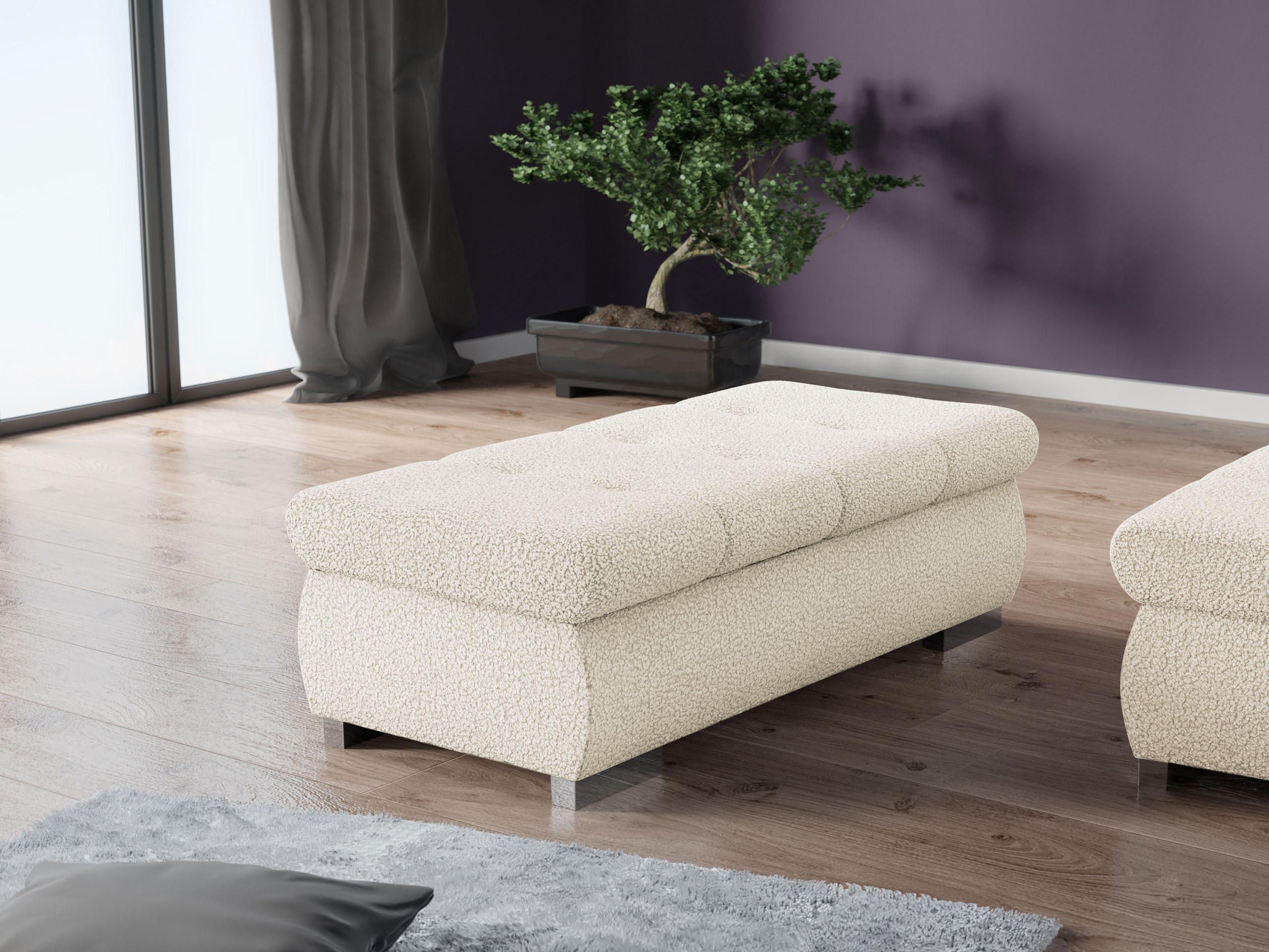 POLSTERHOCKER Orkan Groß Textil MIRJAN24 Möbel > Sessel > Hocker Weiß