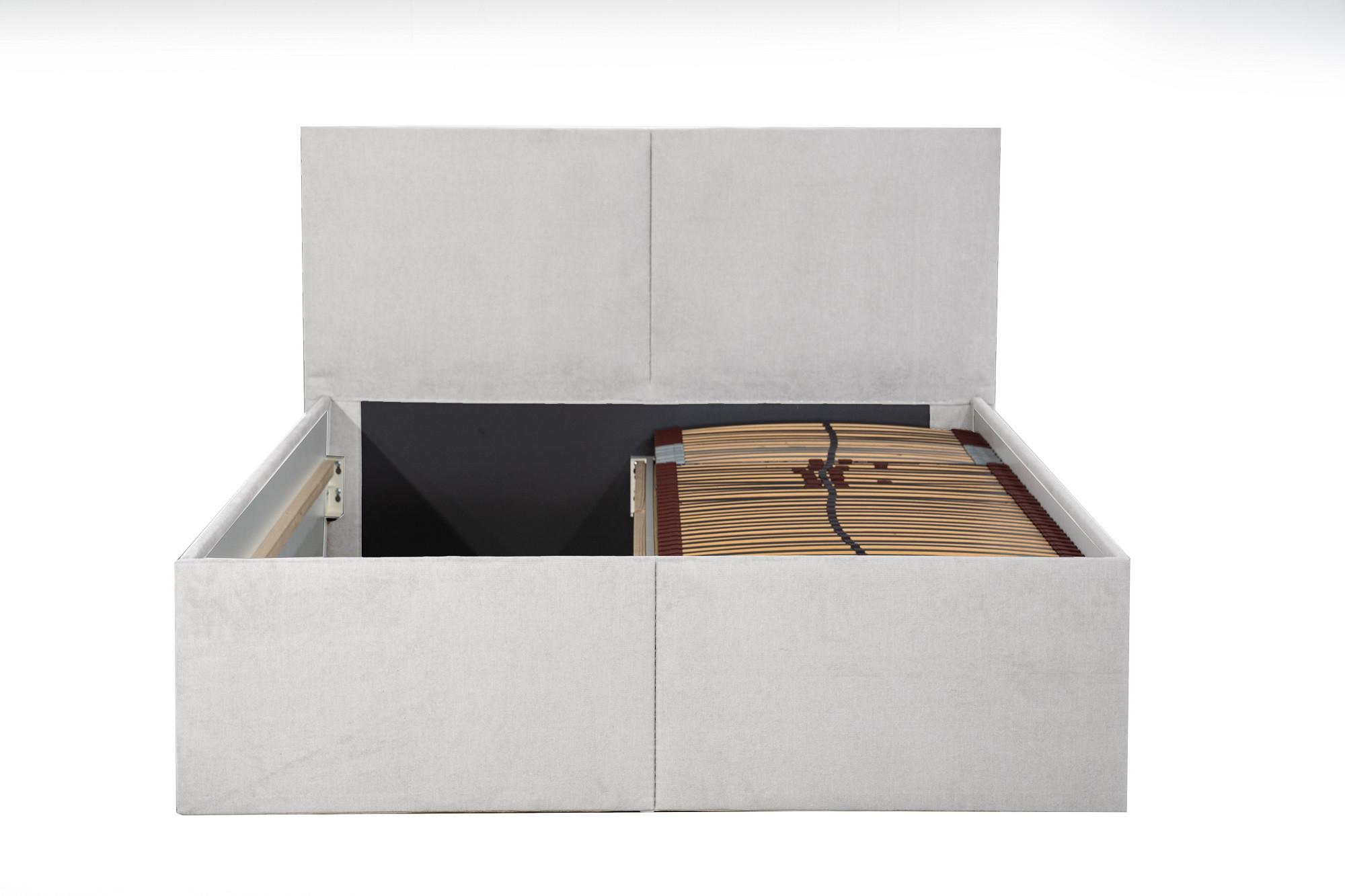 wohnli-moebel-suche-800001262439 Wohnli Möbelsuche - POLSTERBETT Milano Weiß 200 x 200 x 32 cm Bettkasten Mit hochwertiger Matratze H3 (bis 120 kg) und Lattenrost