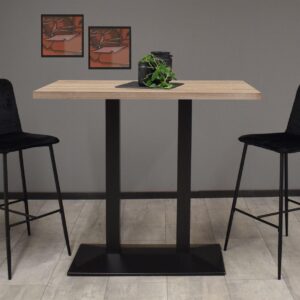 wohnli-moebel-suche-800001264072-1 TRESENTISCH Electra 120x70x106 schwarz matt/eiche sägerau Metall 58aufmkessel Möbel > Tische > Bartische Grau