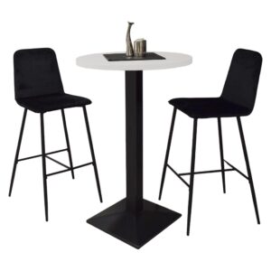wohnli-moebel-suche-800001264085 Wohnli Möbelsuche - TRESENTISCH rund Eleanore 70 cm schwarz matt/weiß matt lack